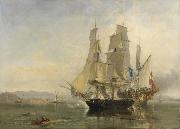 Clarkson Frederick Stanfield Action and Capture of the Spanish Xebeque Frigate El Gamo France oil painting artist